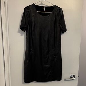 Vegan Black Leather Dress